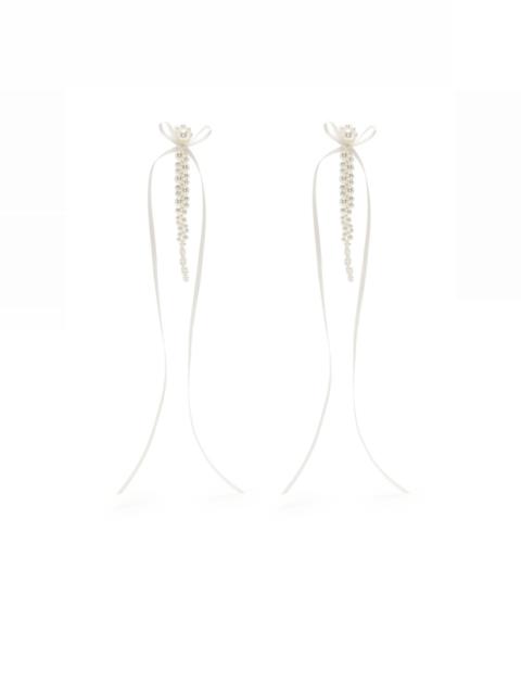 Simone Rocha slim bow ribbon drip earrings