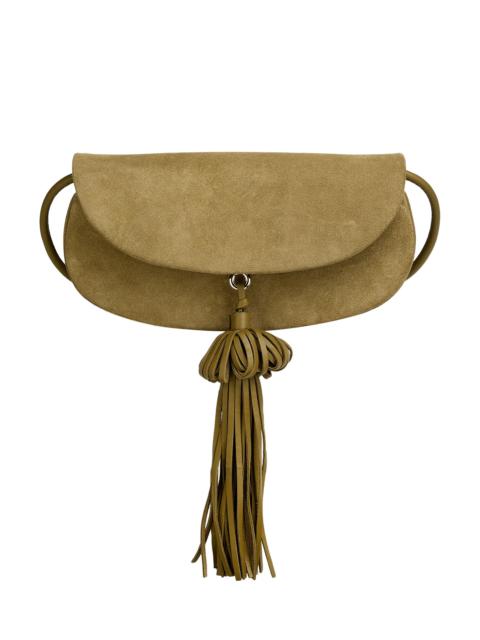ULLA JOHNSON Women's Paloma Flap Tassel Suede Shoulder Bag - Olive