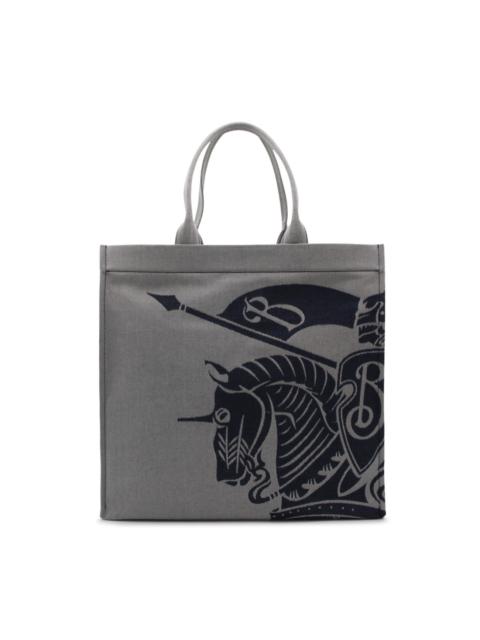 grey leather tote bag