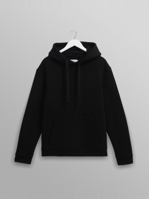 Wax London Hoxton - Black Brushed Organic Cotton Hoodie