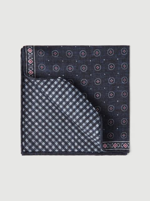 Brunello Cucinelli Silk ethnic patterned pocket square