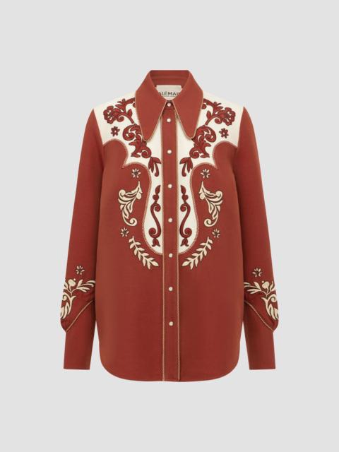 ALÉMAIS Women's Duke Western-Embroidered Shirt - Rust
