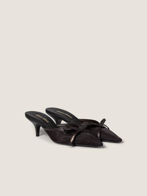 Miu Miu Mesh fabric heeled mules
