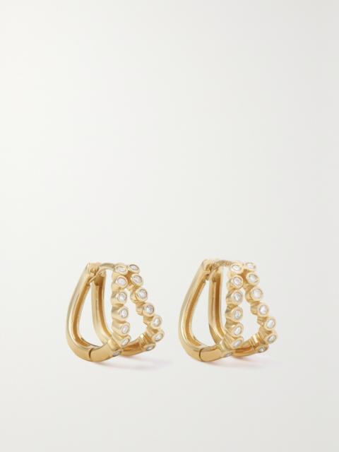 MATEO Wave 14-karat Gold Diamond Earrings