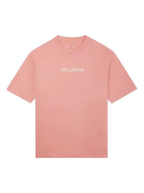 Jordan Men's Air Jordan Solid Color Alphabet Logo Printing Round Neck Short Sleeve Pink T-Shirt DO6100-604