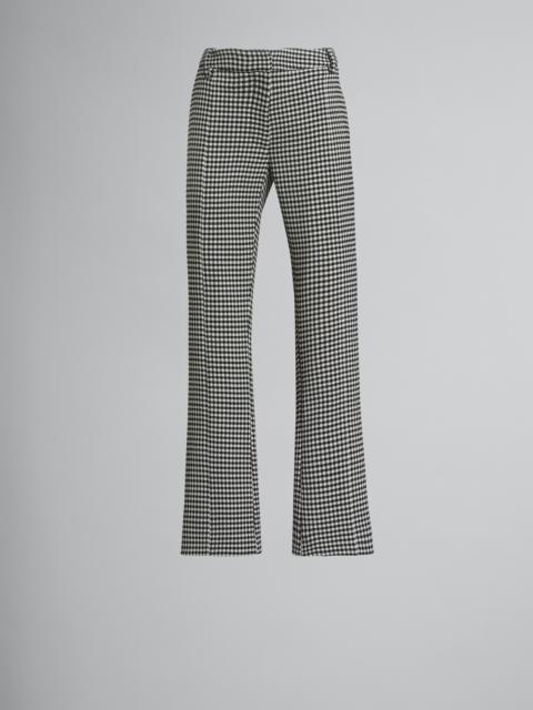 DOUBLE-FACED HOUNDSTOOTH WOOL TROUSERS