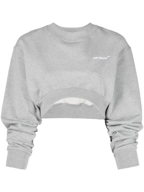 Off-White Helvetic cropped crew neck sweatshirt