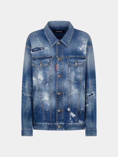 DSQUARED2 DARK CB WASH CLASSIC DENIM WORKER JACKET | REVERSIBLE