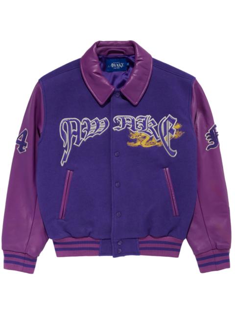 AWAKE NY Embroidered Dragon Varsity Jacket "Purple" AWK SP24 OT001 PURPL