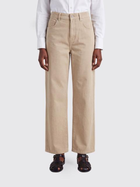 Brunello Cucinelli BRUNELLO CUCINELLI High-Waisted Wide-Leg Trousers in a Cotton and Linen Blend