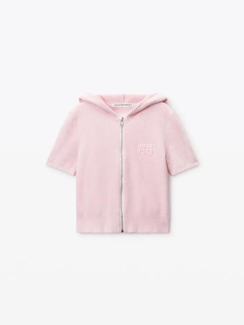 Alexander Wang cropped zip-up hoodie in chenille