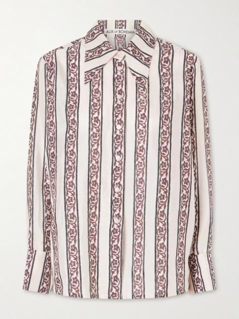 ALIX OF BOHEMIA Dana Printed Silk-satin Shirt