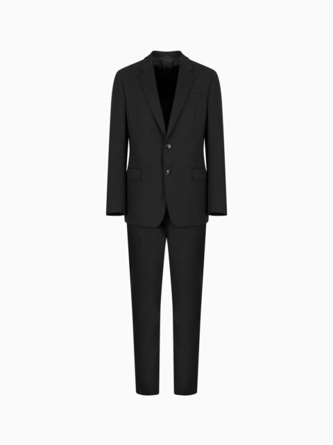 GIORGIO ARMANI Single-breasted, water-repellent wool suit from the Soft line
