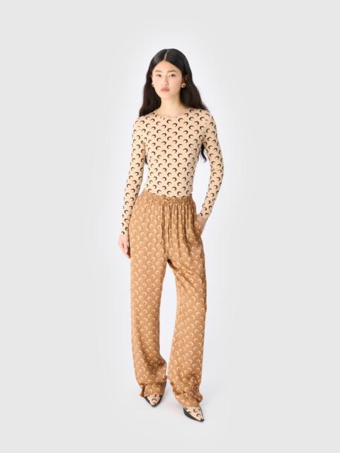 Moon Printed Flou Drawstring Trousers