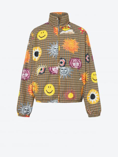 Moschino ALLOVER SUN SMILEY® PRINT CHECK COTTON WINDBREAKER