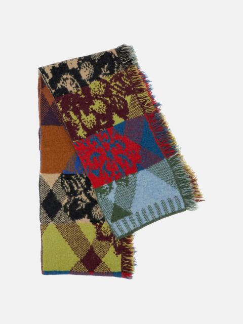 Dries Van Noten MULTICOLORED PATCHWORK WOOL SCARF