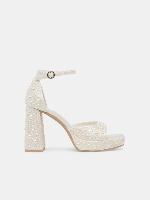 dolce vita PANDRO PEARL HEELS TRUE WHITE SATIN