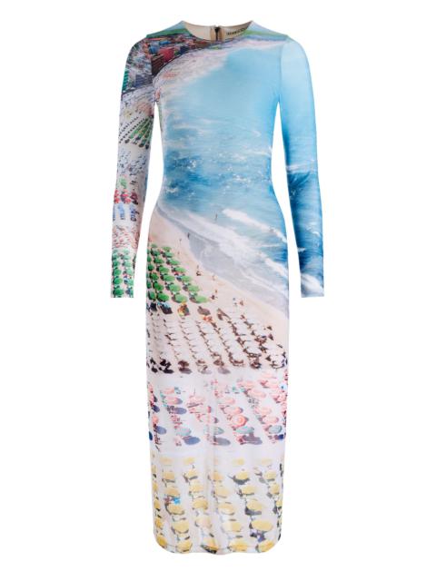 Alice + Olivia DELORA LONG SLEEVE MIDI DRESS