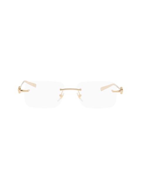 GUCCI Gold Horsebit Top Bar Glasses