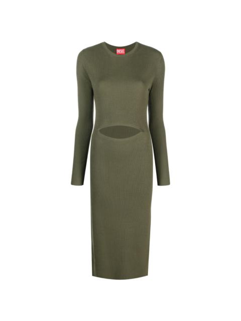 cut-out wool-blend dress