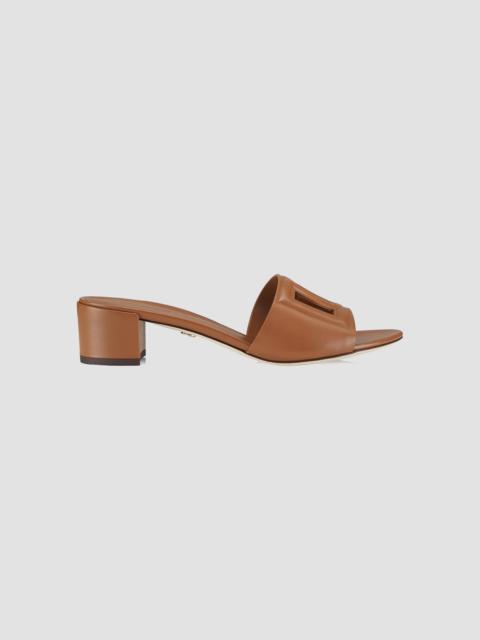 Dolce & Gabbana Women's Interlocking DG 40 Leather Mules - Brown