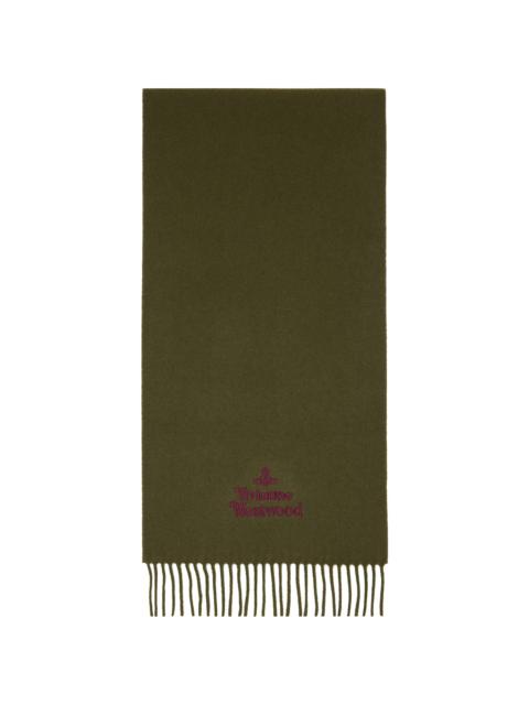 Vivienne Westwood Green Embroidered Scarf