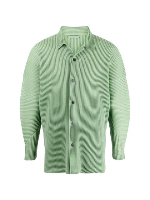 plissé button-up shirt