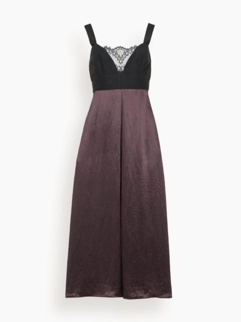 MARIA McMANUS Lace Bustier Dress in Black/Plum