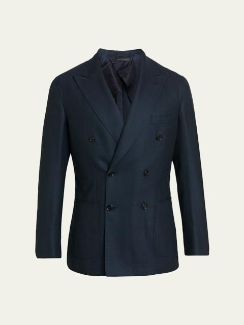 Brioni Men's Wool Herringbone Double-Breasted Sport Coat