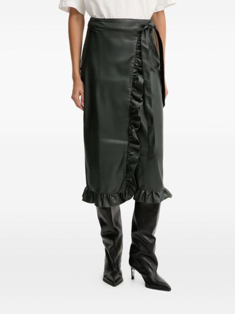 Never Fully Dressed ruffled wrap midi skirt