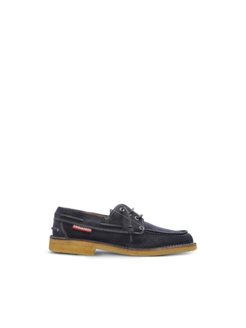 DSQUARED2 contrast-stitch leather boat shoes