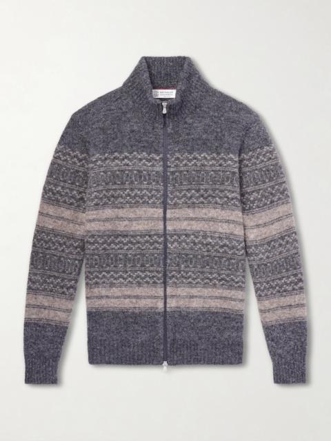 Brunello Cucinelli Alpaca-Blend Zip-Up Sweater