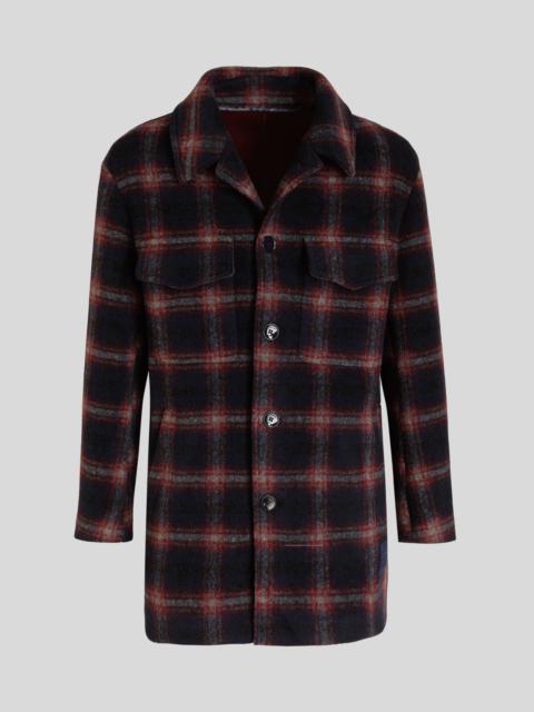 Etro CHECK WOOLLEN PEA COAT