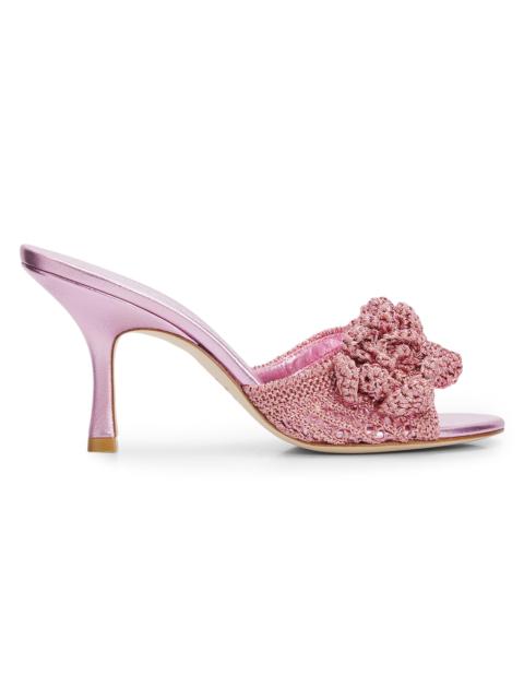 Stuart Weitzman Women's Lotus 85MM Crochet Sandals - Soft Rose
