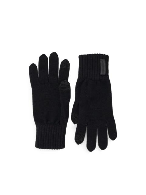 EMPORIO ARMANI logo-patch knitted gloves