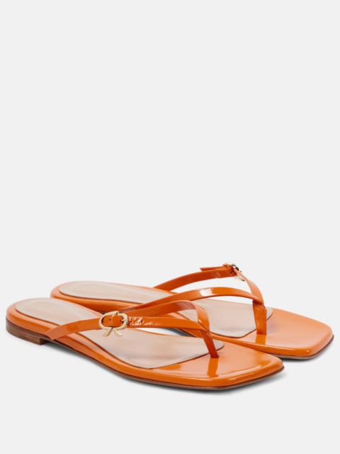Gianvito Rossi Ribbon patent leather thong sandals