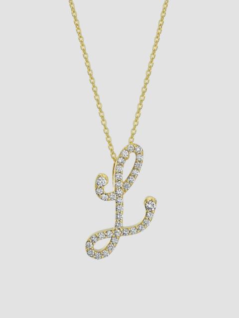 ROBERTO COIN Women's Tiny Treasures Script Initial 18K Yellow Gold, Ruby & 0.24-0.34 TCW Diamond Pendant Necklace
