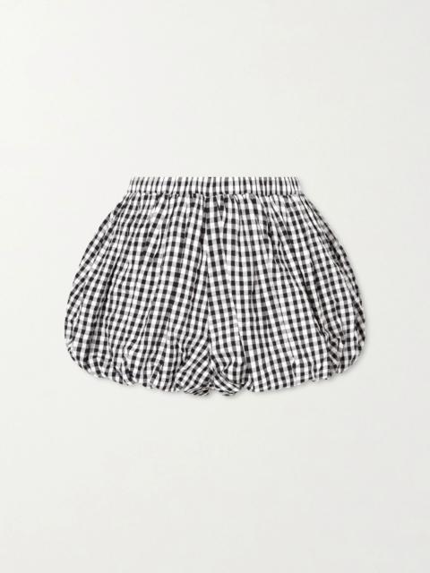 ALIX OF BOHEMIA Briar gathered checked cotton shorts Black