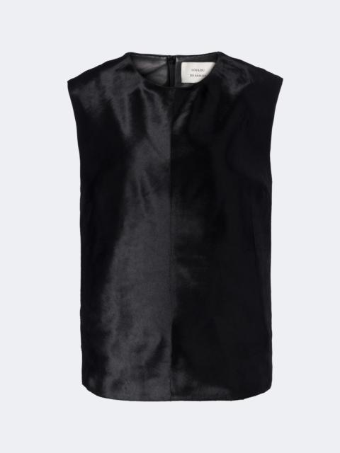 Loulou de Saison Juni pony-effect leather top