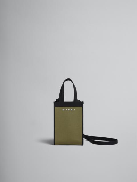 Marni GREEN AND BLACK JACQUARD SHOULDER BAG