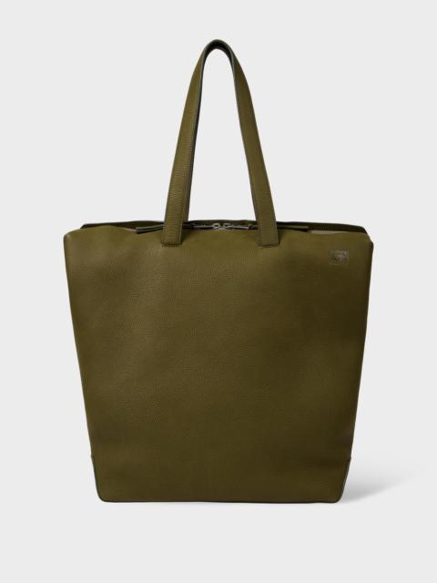 Paul Smith Khaki Leather Tote Bag