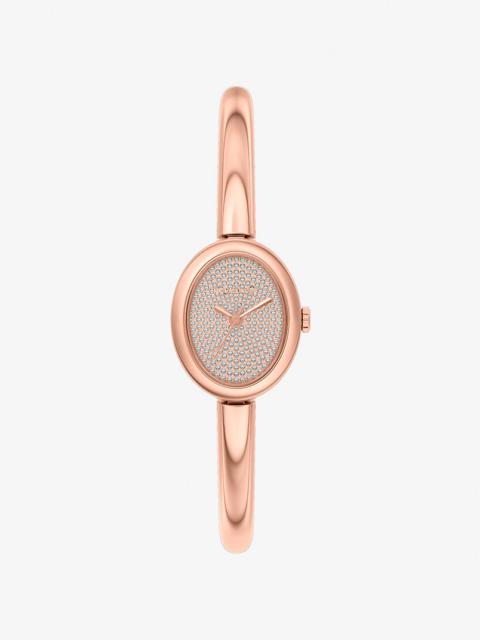 MICHAEL KORS Petite Maude Rose Gold-Tone Bangle Watch