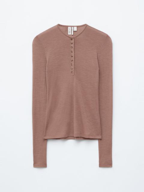 & Other Stories Half-Placket Wool Top