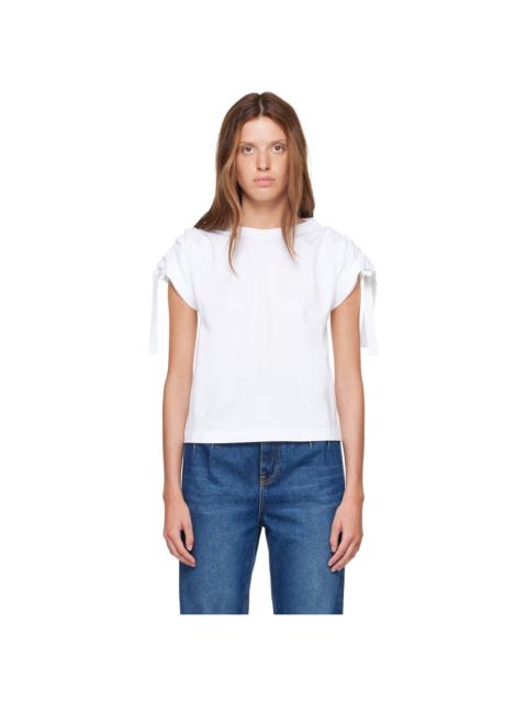 Givenchy White Gathered Shoulder T-Shirt