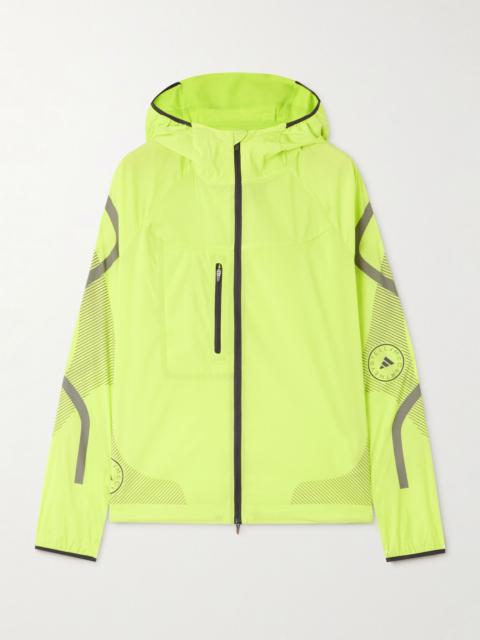 adidas TruePace hooded neon recycled-shell track jacket Lime green