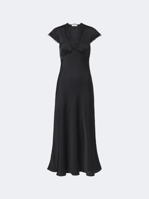 FAITHFULL Mina lace-trimmed satin midi dress