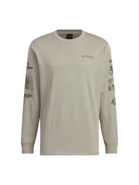 adidas x National Geographic Aeroready Graphic Long Sleeve Tee 'Silver Pebble' IS9509