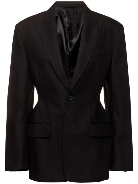 WARDROBE.NYC Drill contour cotton blazer