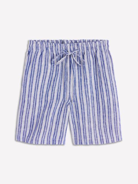 BODEN Islington Linen Shorts-Bright blue Stripe