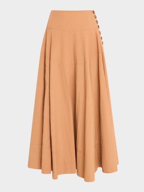 ULLA JOHNSON Cedar Side-Button Skirt